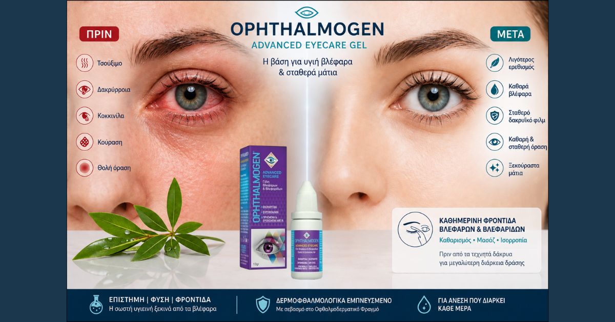 OPHTHALMOGEN ADVANCED EYE CARE GEL Η βάση για υγιή βλέφαρα & σταθερά μάτια
